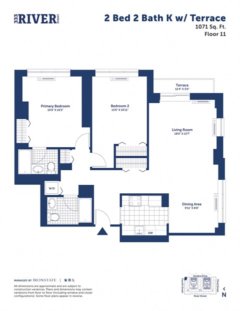 the floor plan of 2 bed 2 bath k wii